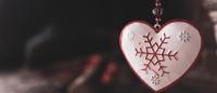 heart ornament with snowflake on it